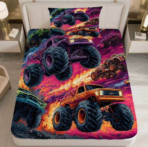 Monster truck fitted sheet - monster,