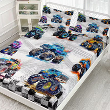 10. Monster Truck Fitted Sheet