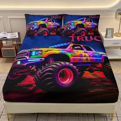 Monster truck fitted sheet - truck,