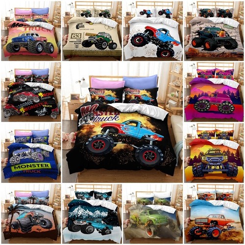Monster truck duvet quilt - truck,