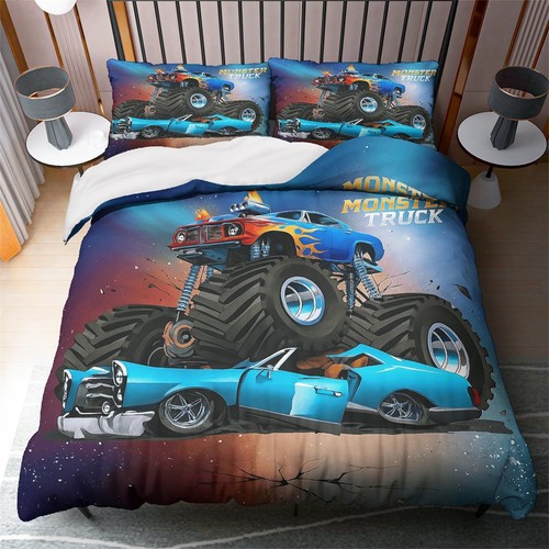 Monster truck duvet quilt - monster,