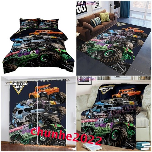Monster jam trucks duvet cover - monster,