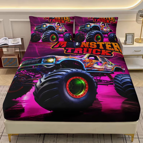 Monster truck fitted sheet - monster,