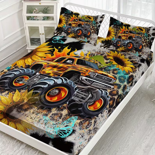 Monster truck fitted sheet - truck,