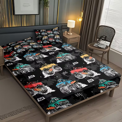 Monster truck fitted sheet - truck,