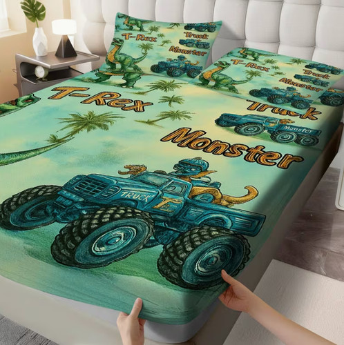 Monster truck fitted sheet - truck,