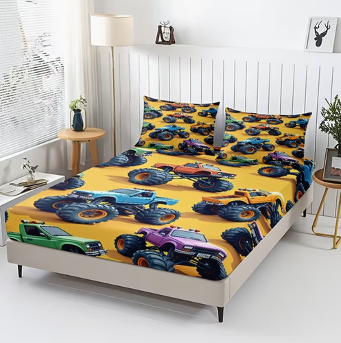 Monster truck fitted sheet - truck,