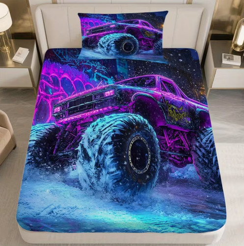 Monster truck fitted sheet - fitted,