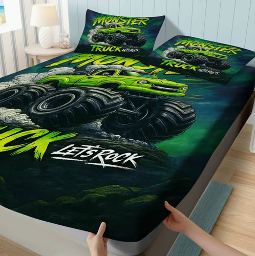 Monster truck fitted sheet - fitted,