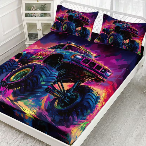 Monster truck fitted sheet - truck,